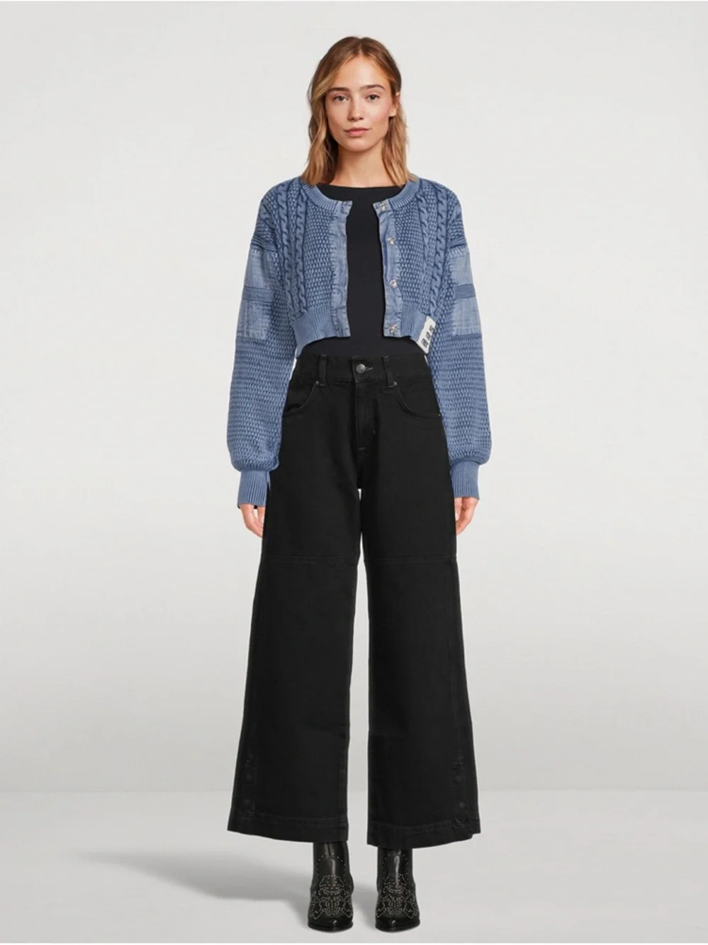 Free People Black Wide Leg Benji Jeans - size 26 - Picture 1 of 16